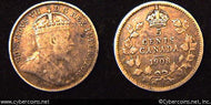 1908, Canada 5 cent, KM13, VF. Nice details
