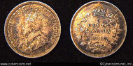 1913, Canada 5 cent, KM22, AU. Mottled tone
