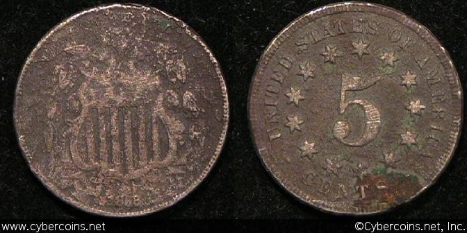 1868   G   Shield Nickel