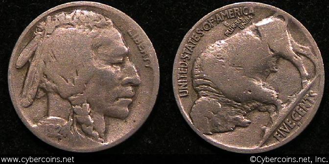 1924-D Buffalo Nickel, Grade= F