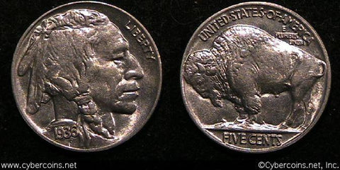 1936 Buffalo Nickel, Grade= MS62