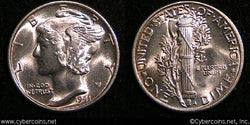 1941 Mercury Dime, Grade= MS64 SB