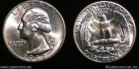 1943 Washington Quarter, Grade= MS65