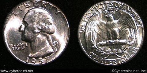 1957 Washington Quarter, Grade= MS64PQ