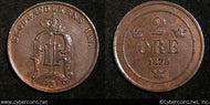 Sweden, 1879,  2 ore, AU, KM746 - very minor