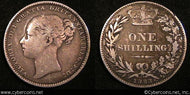 Great Britain, 1883, 1 shilling,  F, KM734.1