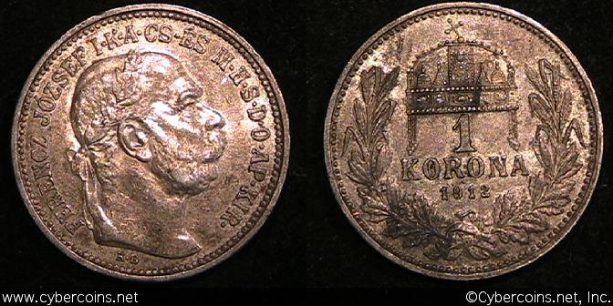 Hungary, 1912, 1 korona, UNC, KM492