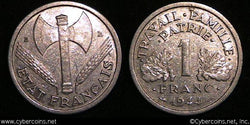 France, 1944B,  1 franc, XF, KM902.2