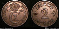 Iceland, 1940, XF, KM6.1 - 2 aurar -