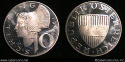 Austria, 1964, 10 schilling,  Proof, KM2882
