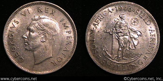 South Africa, 1940, 1 shilling, UNC, KM28