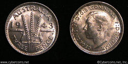 Australia, 1943D, 3 pence, UNC-, KM37
