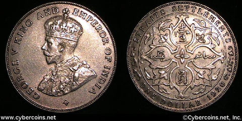Straits Settlements, 1920, Dollar, KM33, XF/AU