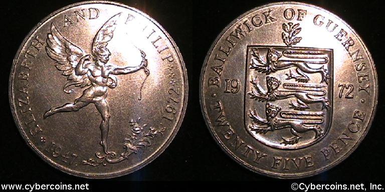 Guernsey, 25 Pence, KM26, UNC - average