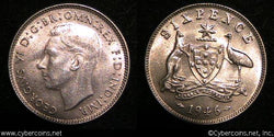 Australia, 1946, 6 Pence, KM38a, UNC