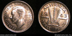 Australia, 1943D, 3 pence, UNC, KM37   -