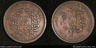 Lower Canada, ND, 1/2 Penny, KMtn4, VF.
