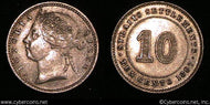 Straits Settlements, 1897, 10 cents, KM11, AU