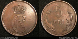 Denmark, 1899, 5 ore, KM794.2, VF+ -
