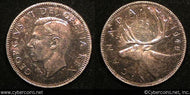 1948, Canada 25 cent, KM44,AU - toned.