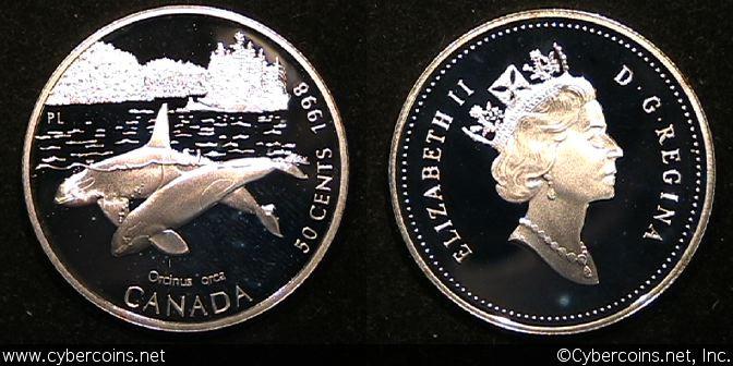 1998, Canada 50 cent, KM318, Proof.