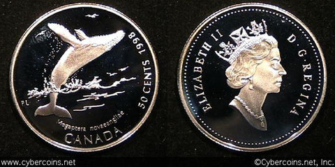 1998, Canada 50 cent, KM319, Proof.