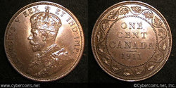 1911, Canada cent, KM15, AU. Terrific rich