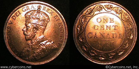 1917, Canada cent, KM21, UNC - some signs