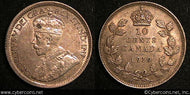 1919, Canada 10 cent, KM23, AU -