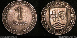 Mozambique, 1936, Escudo, KM66, VF - porous.