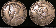New Zealand, 1934, VF, KM3 - 1 shilling -