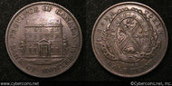 Lower Canada, 1844, 1/2 Penny, KMtn18, XF.