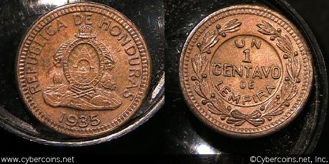 Honduras, 1935, Centavo, KM77.1, UNC -
