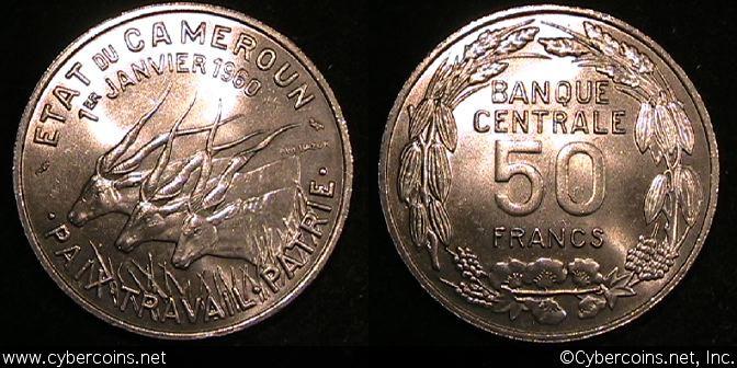 Cameroons, 1960,  50 francs, UNC, KM13