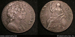 Great Britain, 1694, 1/2 Penny, KM475.3, VF