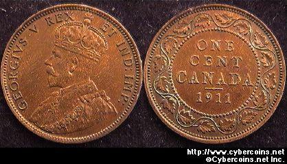 1911, Canada cent, KM15, AU. Terrific rich