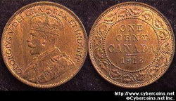 1912, Canada cent, KM21, AU. Light