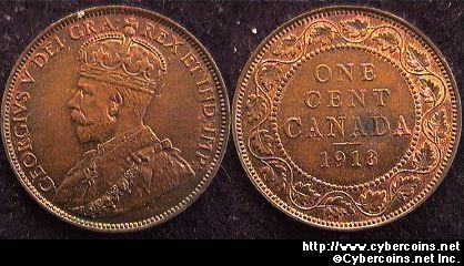 1913, Canada cent, KM21, UNC