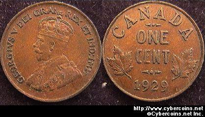 1929, Canada cent, KM28, AU/XF. Strong bust