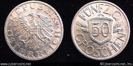 Austria, 1947,  50 groschen, UNC, KM2870