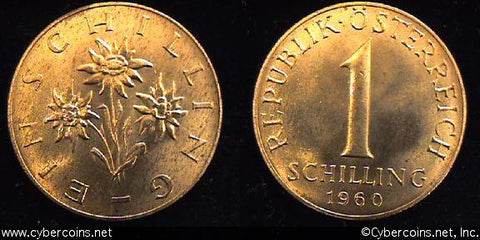 Austria, 1960,  1 schilling, UNC, KM2886