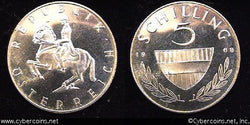 Austria, 1968,  5 schilling, Proof, KM2889