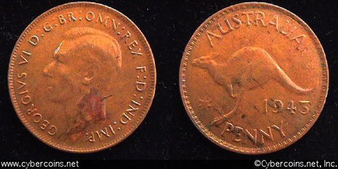 Australia, 1943(m),   1 penny,  AU, KM36