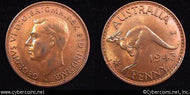 Australia, 1943(b),   1 penny,  AU, KM36