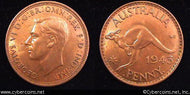 Australia, 1943(b),   1 penny,  AU, KM36