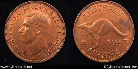 Australia, 1943(p),   1 penny,  AU, KM36