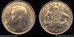 Australia, 1943D, 6 pence, AU, KM38