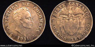 Columbia, 1941, 20 centavos,  XF, Y48