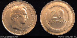Columbia, 1946/5,  20 centavos, AU, KM208.1