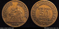 France, 1928,  50 centimes, XF, KM884